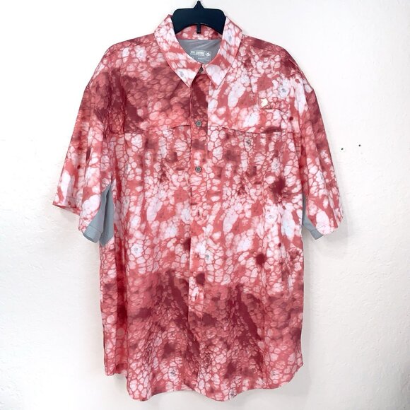 Reel Legends Mariner II Fishing Shirt Mens XXL Orange Camo Vented Sun Protect - Picture 1 of 8